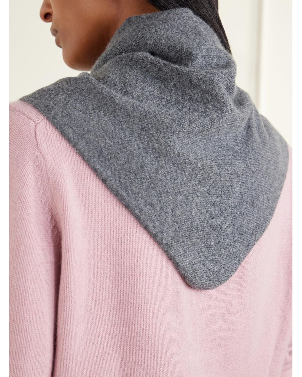 Extreme Cashmere Gray Bandana Cashmere-Blend Scarf