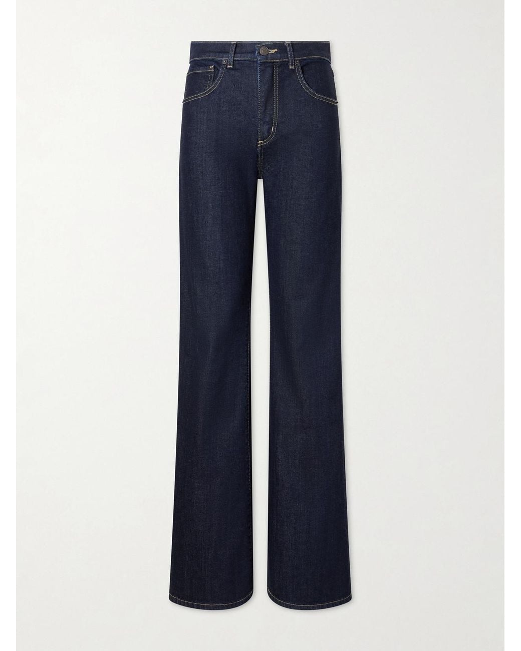 Nili Lotan Blue Celia High-Rise Flared Jeans