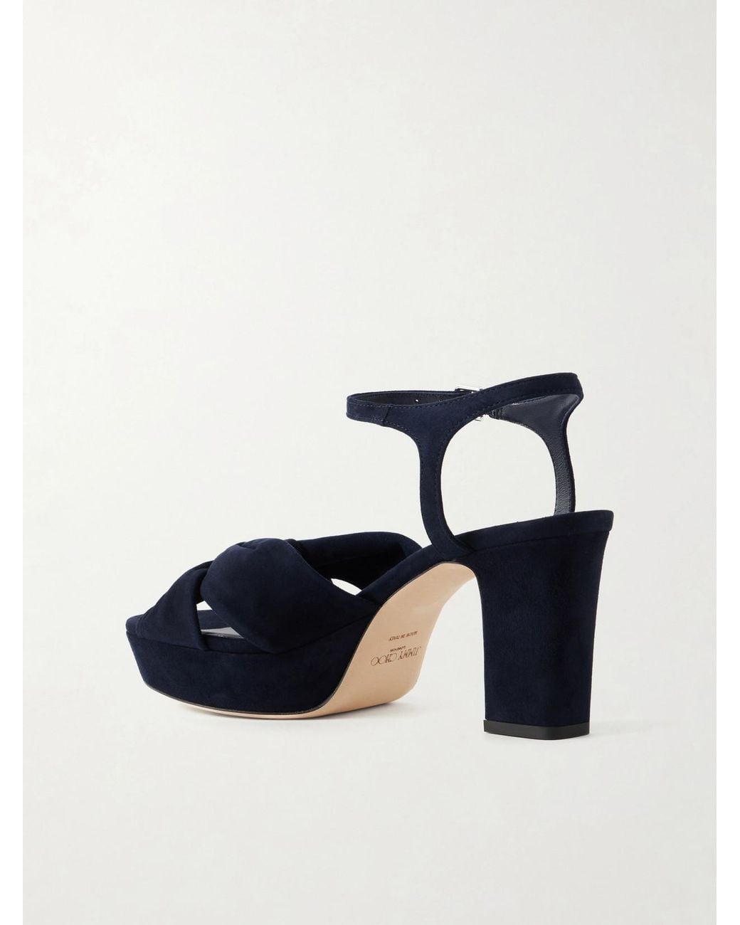 Jimmy Choo Blue Heloise 80 Suede Sandals