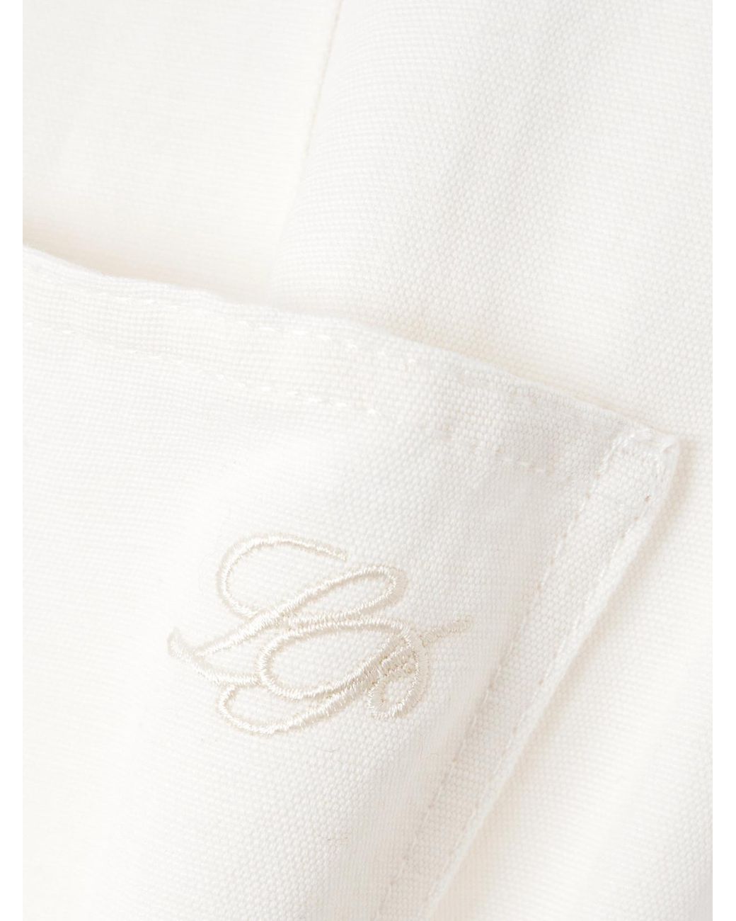 Loro Piana White Linen And Cotton-Blend Straight-Leg Pants