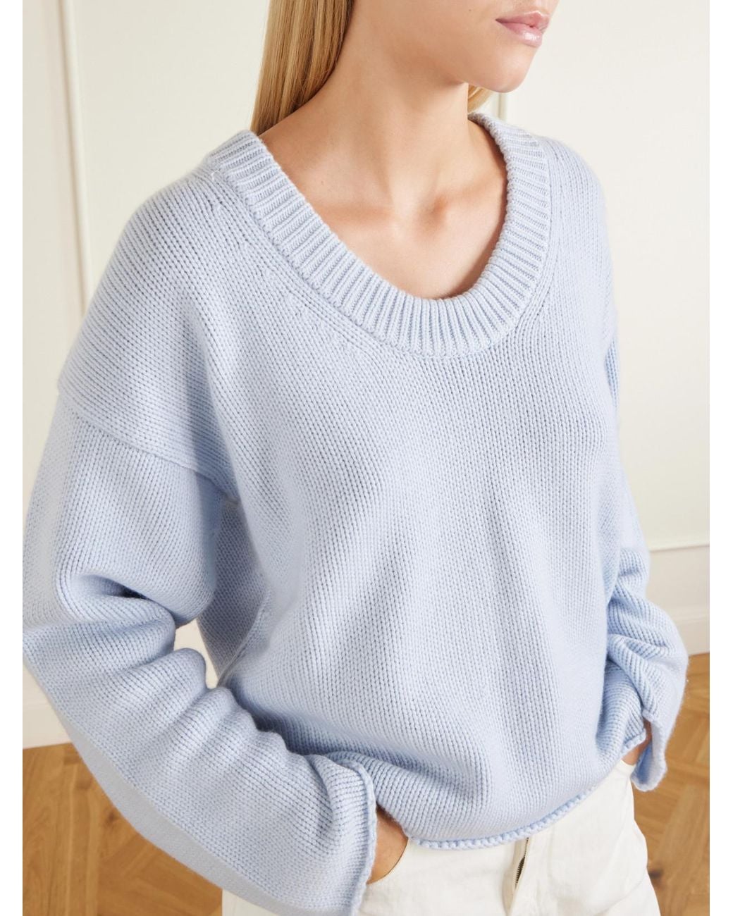 Loulou de Saison Blue Derry Cashmere Sweater