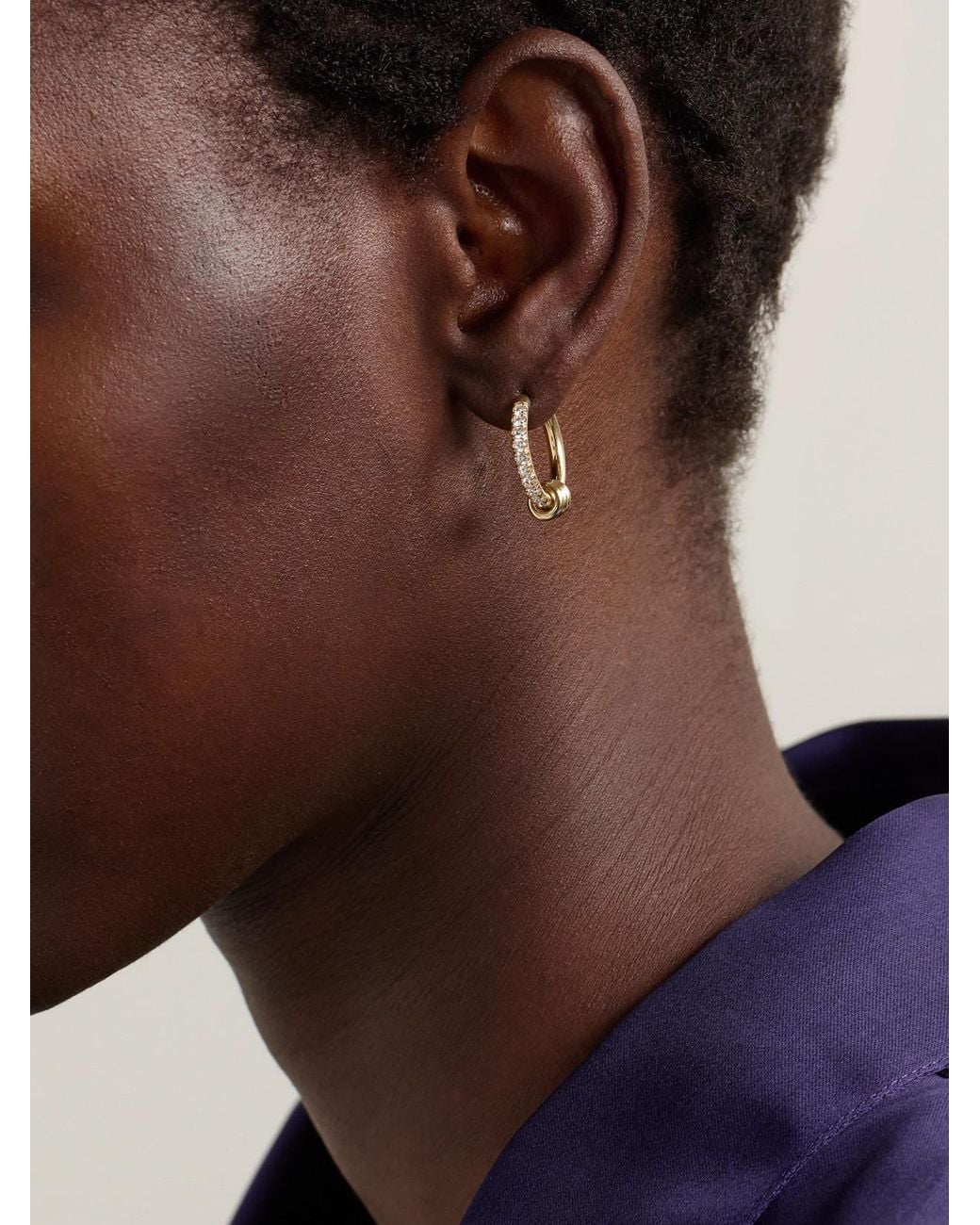 Spinelli Kilcollin Natural Ara 18-Karat Diamond Hoop Earrings