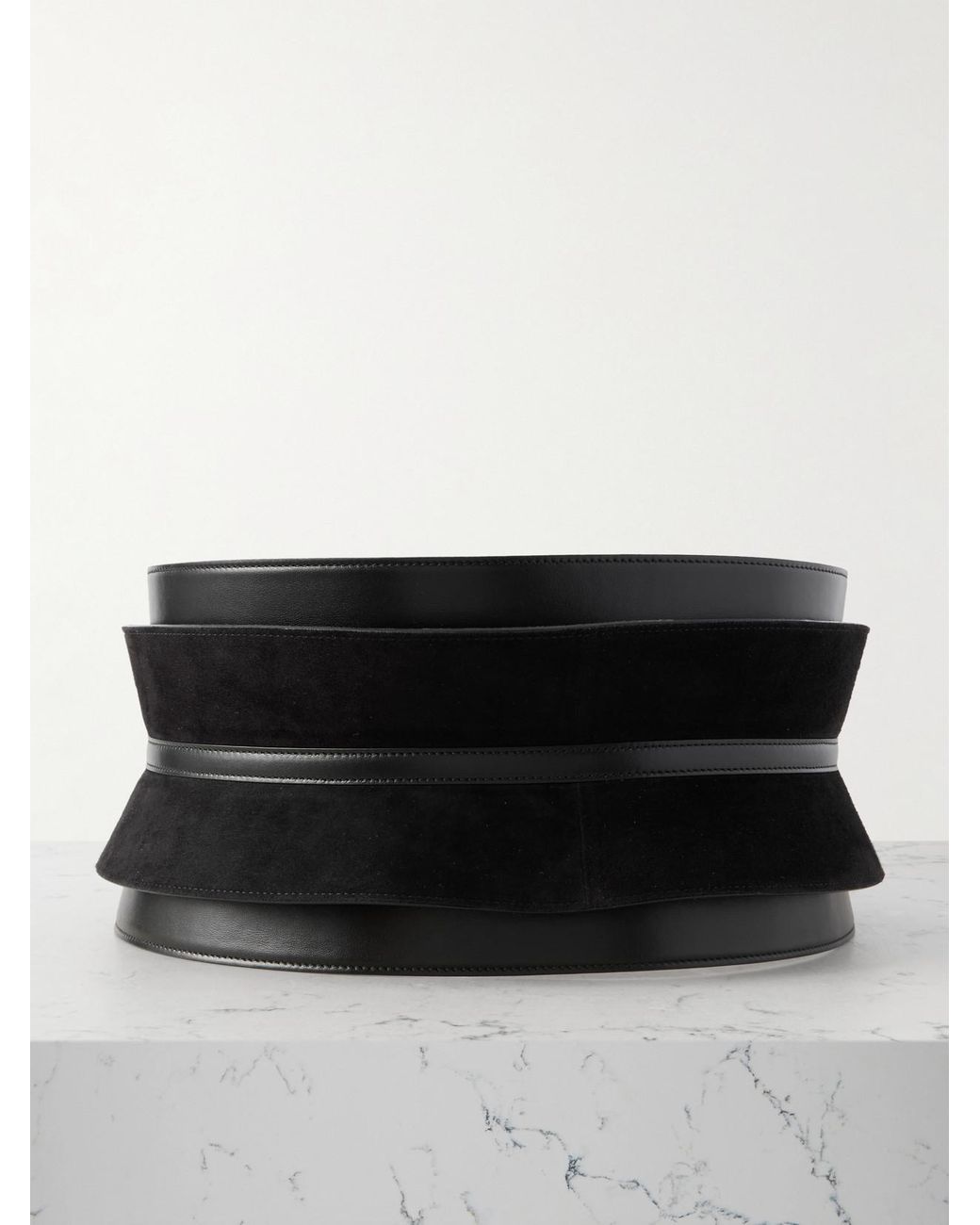 Alaïa Black Leather And Suede Waist Belt