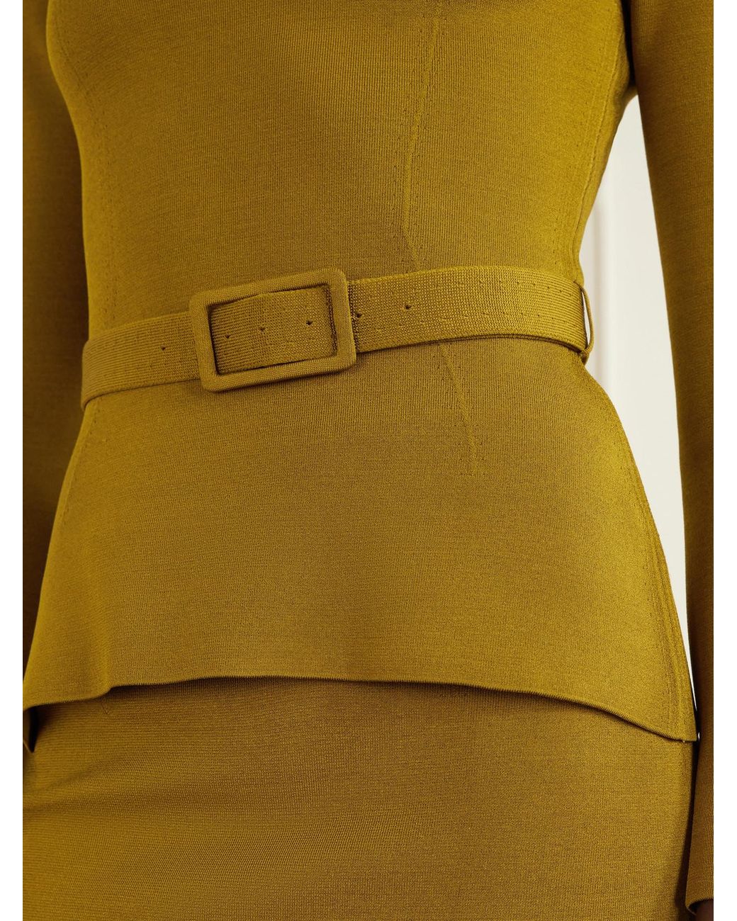 Tom Ford Green Belted Crepe Blouse