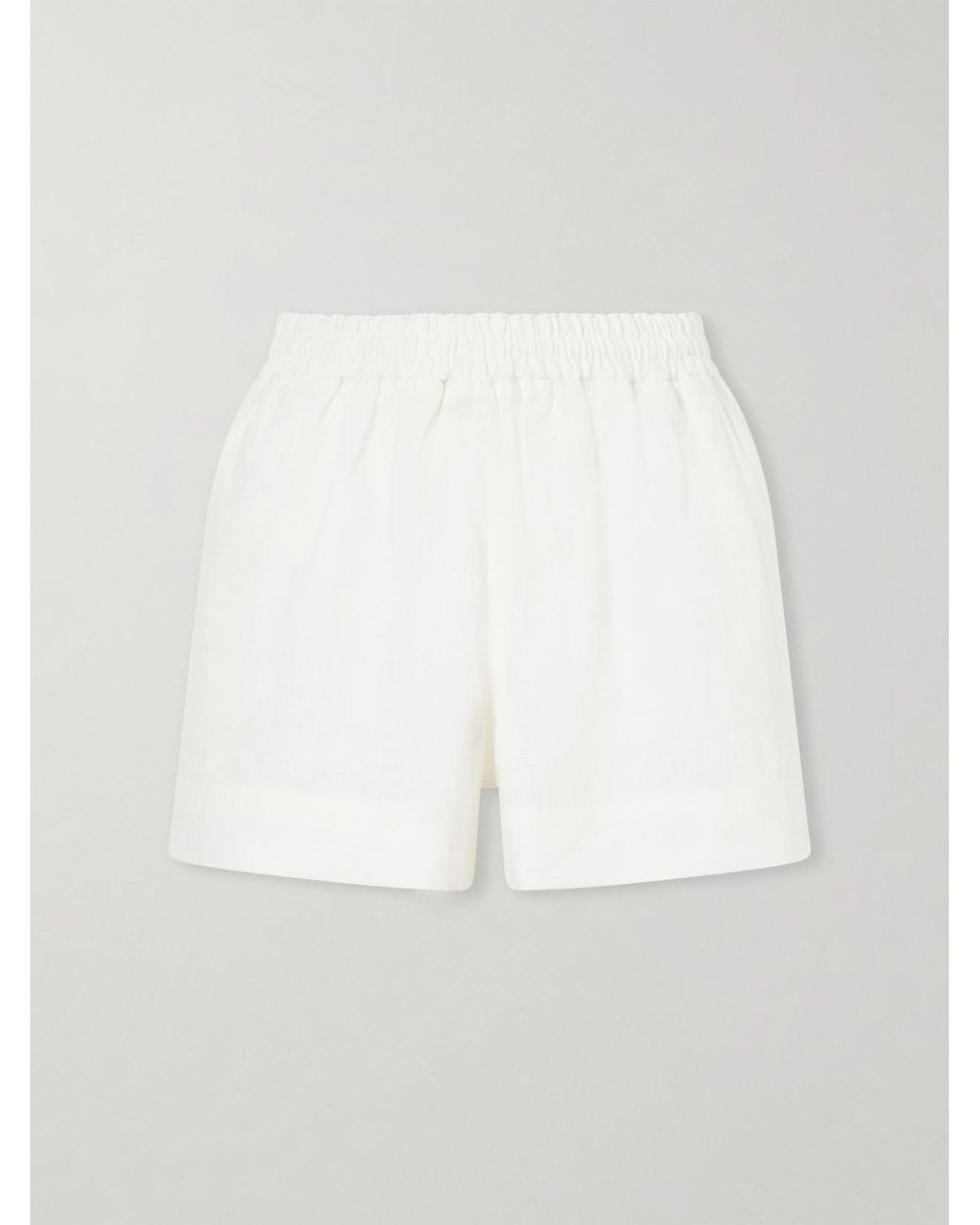 Suzie Kondi White Shkip Linen Shorts