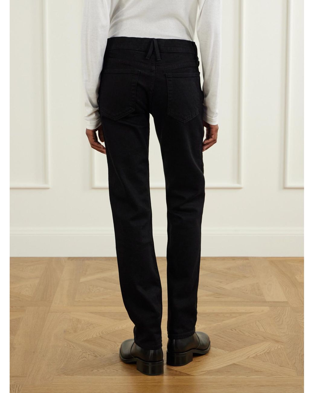 SLVRLAKE Denim Blue Naomi Slim Low-Rise Tapered Jeans