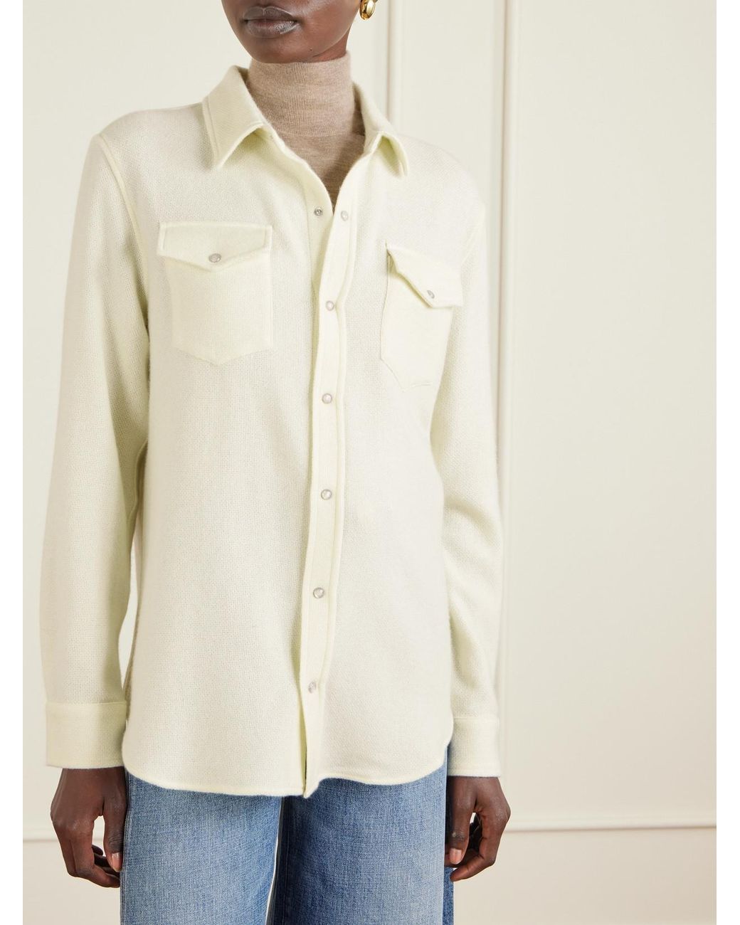 God's True Cashmere Natural Cashmere Shirt