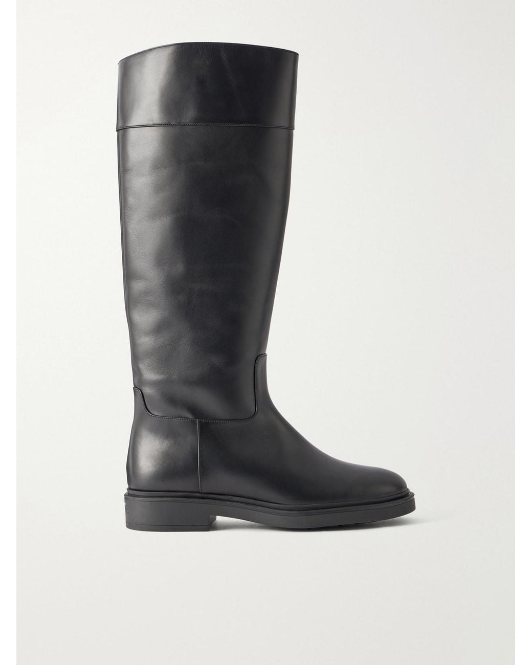 Aquazzura Black Ride 30 Leather Knee Boots
