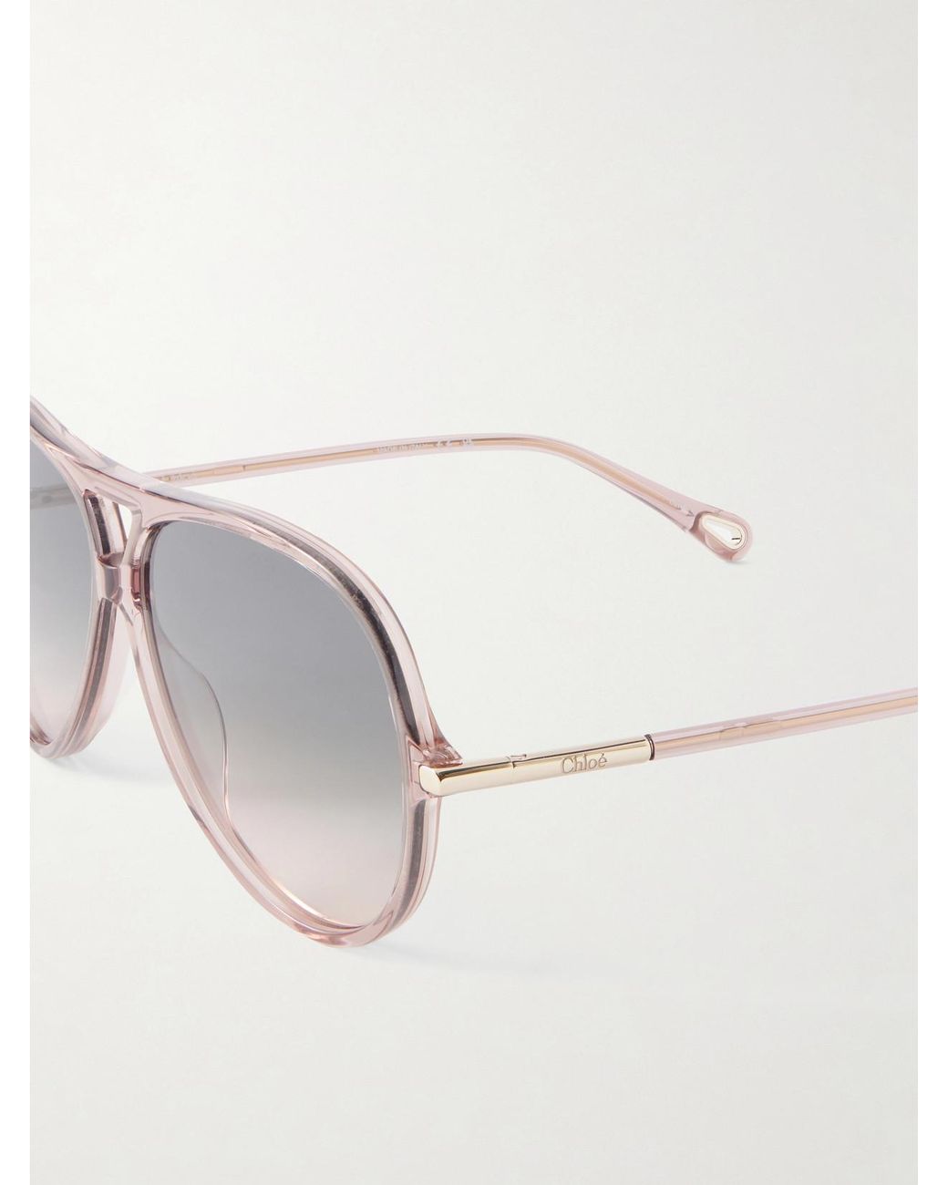 Chloé Pink Tubolar Aviator-Style Recycled-Acetate Sunglasses