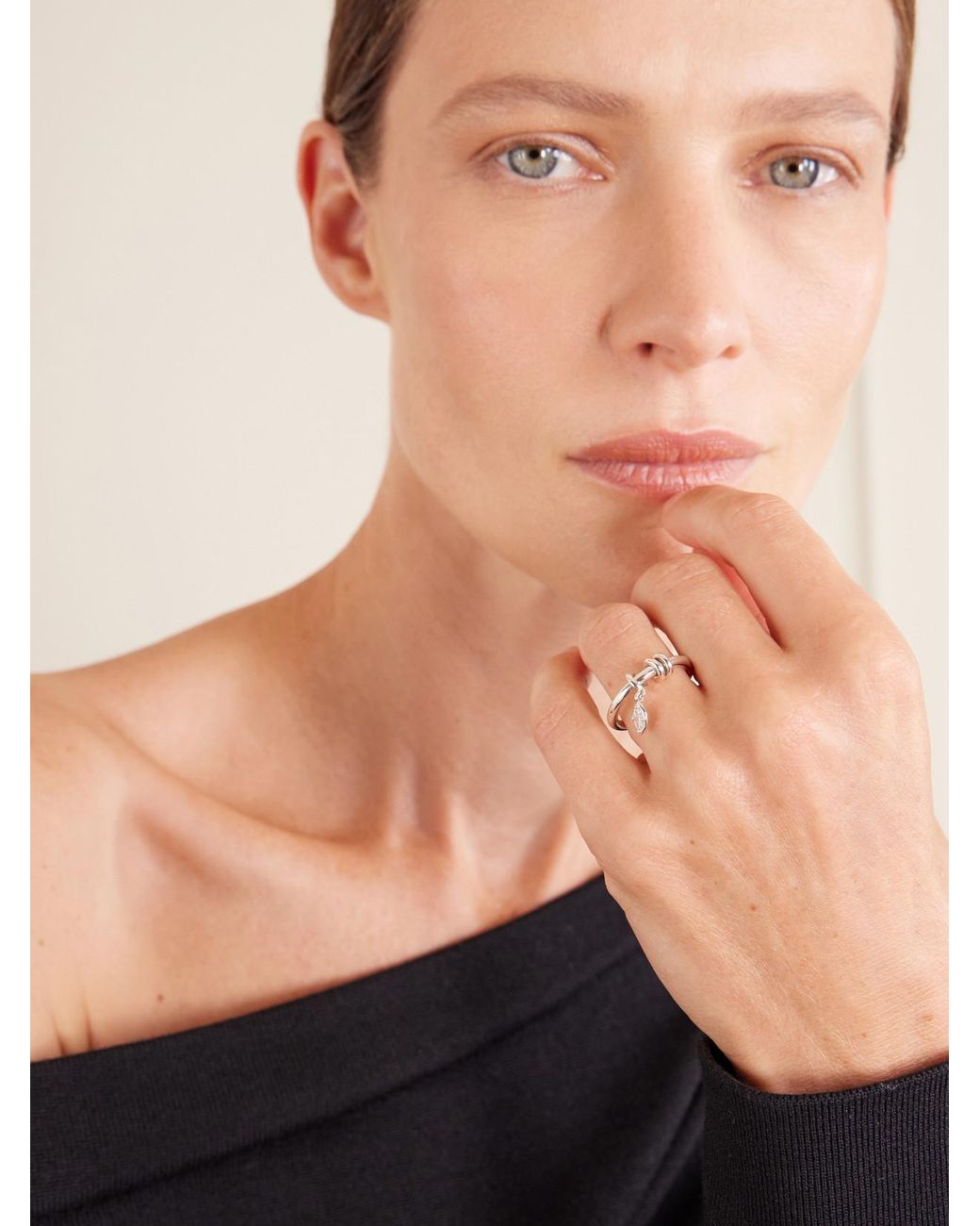 Spinelli Kilcollin Natural Pia Sterling Diamond Ring