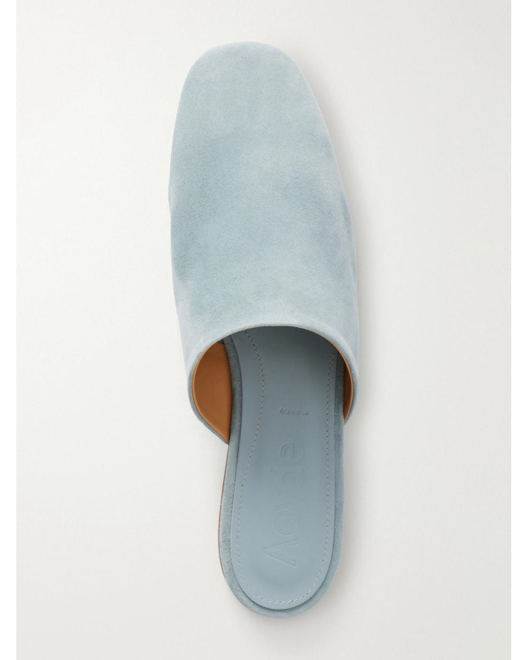 Aeyde White Rega Suede Slides