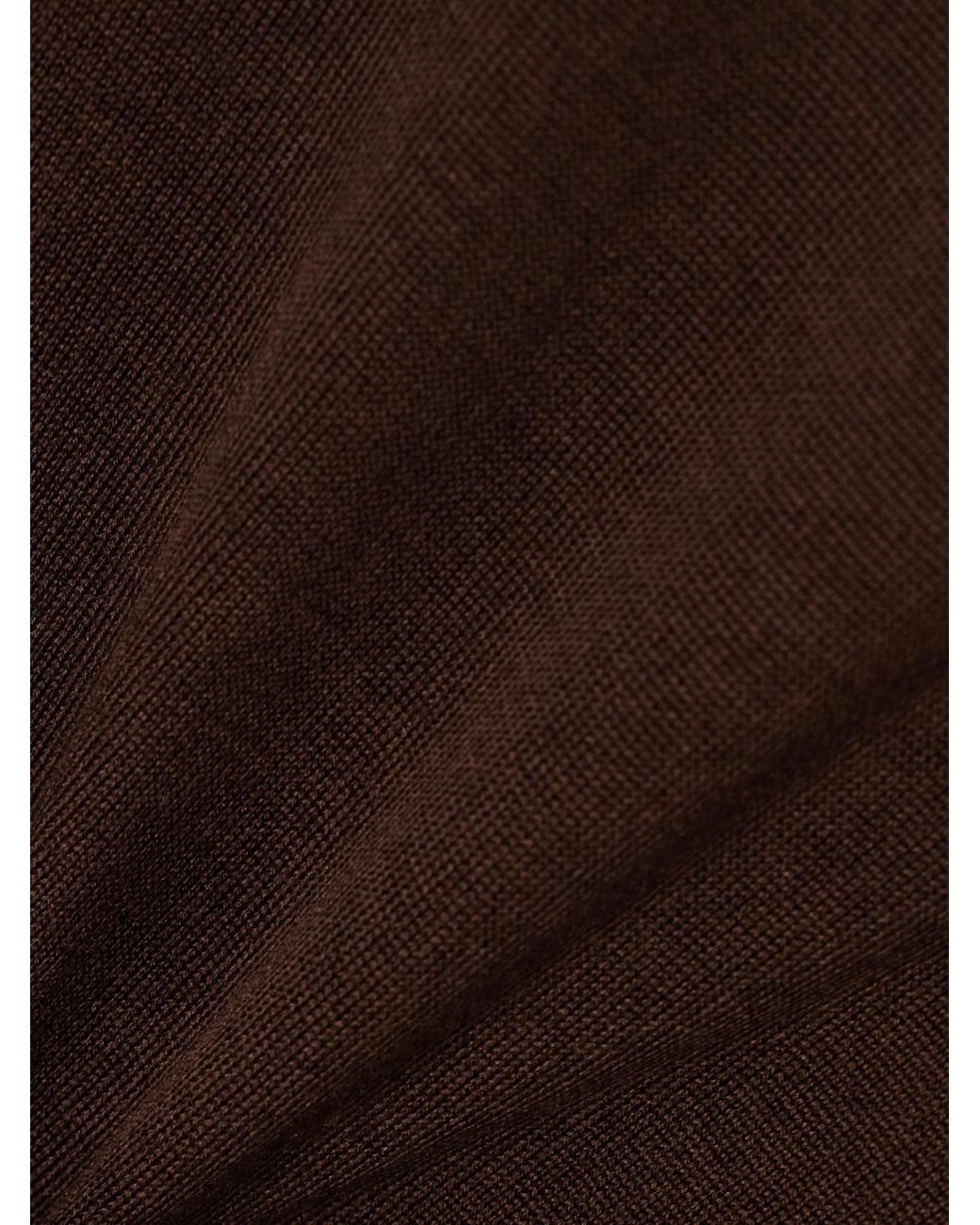 Saint Laurent Brown Wool, Cashmere And Silk-Blend Turtleneck Sweater