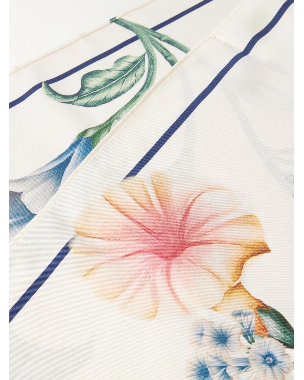 Agua Bendita Blue Ceiba Brisa Floral-Print Silk-Twill Scarf
