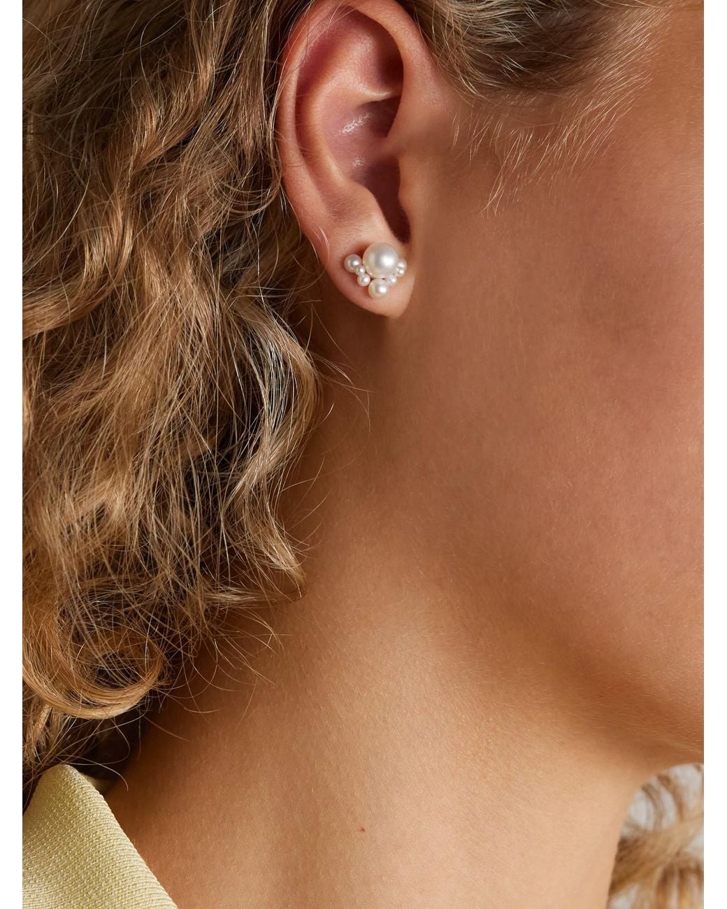 Sophie Bille Brahe White Chambre De Perle 14-Karat Pearl Single Earring