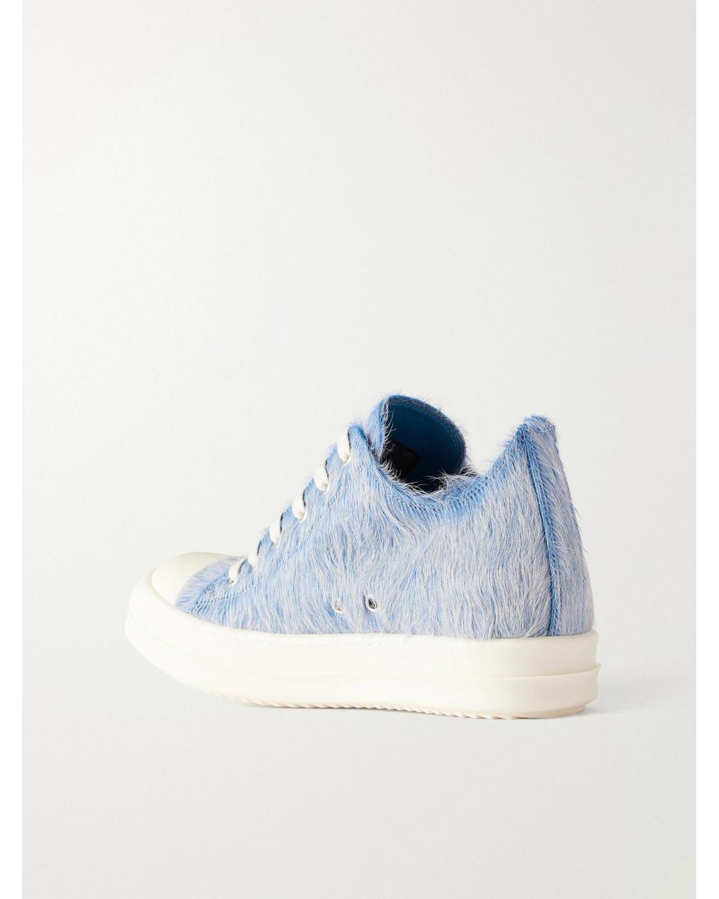 Rick Owens Blue Ramones Calf-Hair And Leather Sneakers