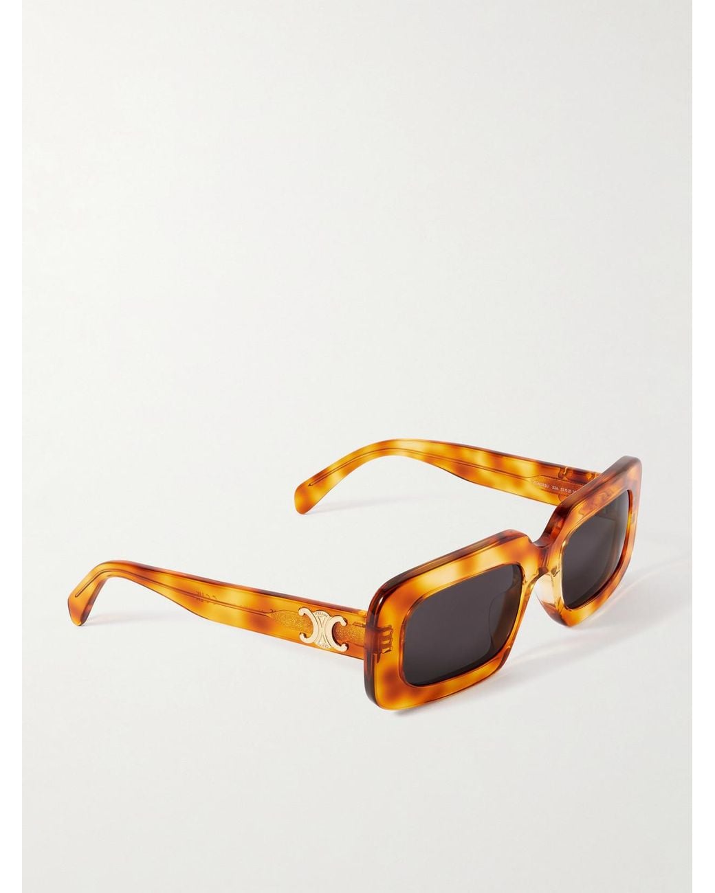 Céline Orange Triomphe Oversized Square-Frame Acetate Sunglasses