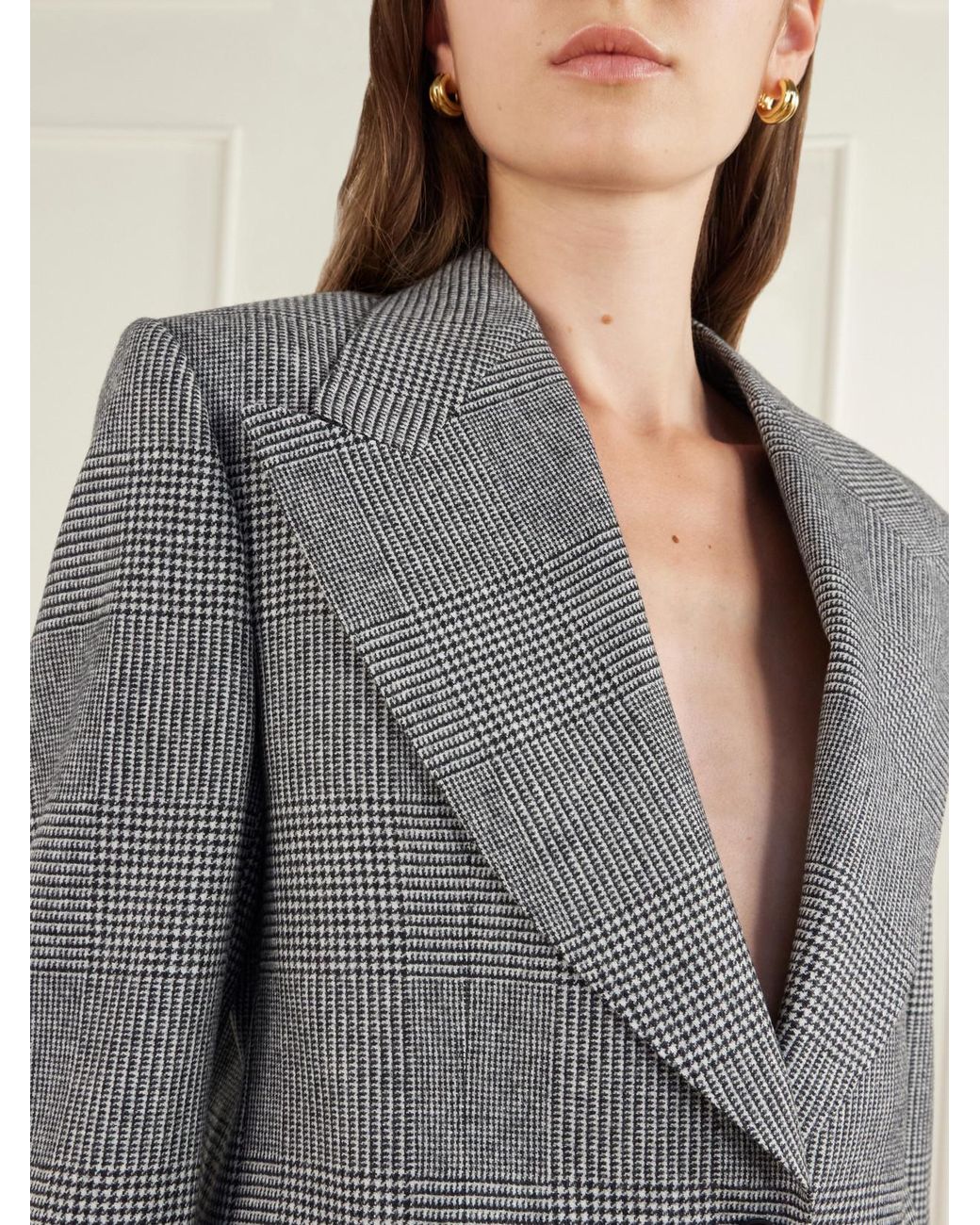 Dolce & Gabbana Gray Prince Of Wales Wool And Cashmere-Blend Blazer