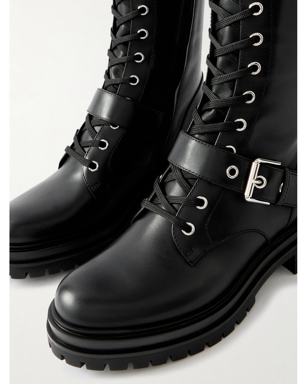 Gianvito Rossi Black Leather Knee Boots