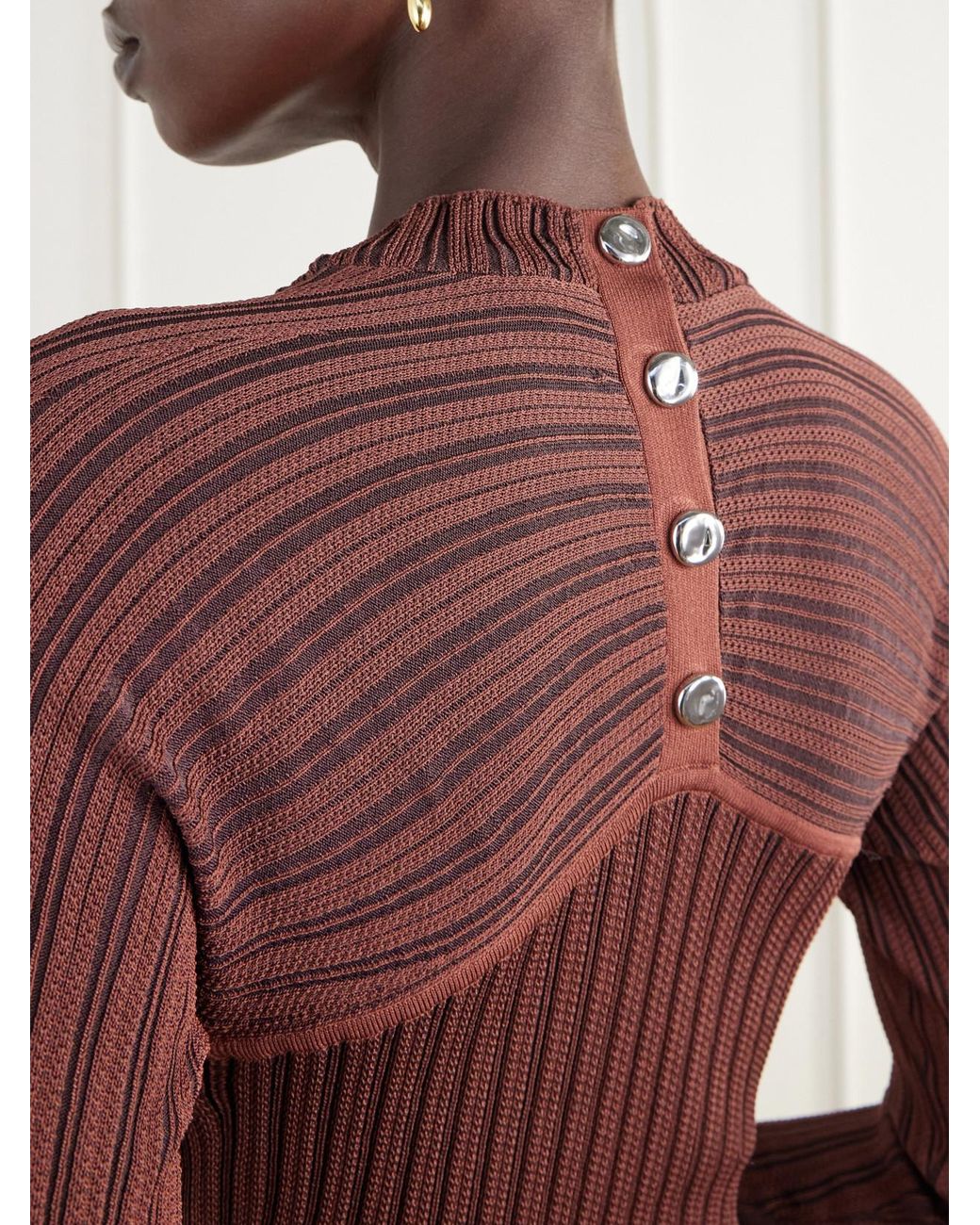 Proenza Schouler Purple Roux Ribbed Midi Dress