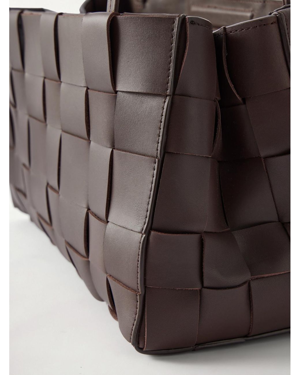 St. Agni Brown Woven Leather Shoulder Bag