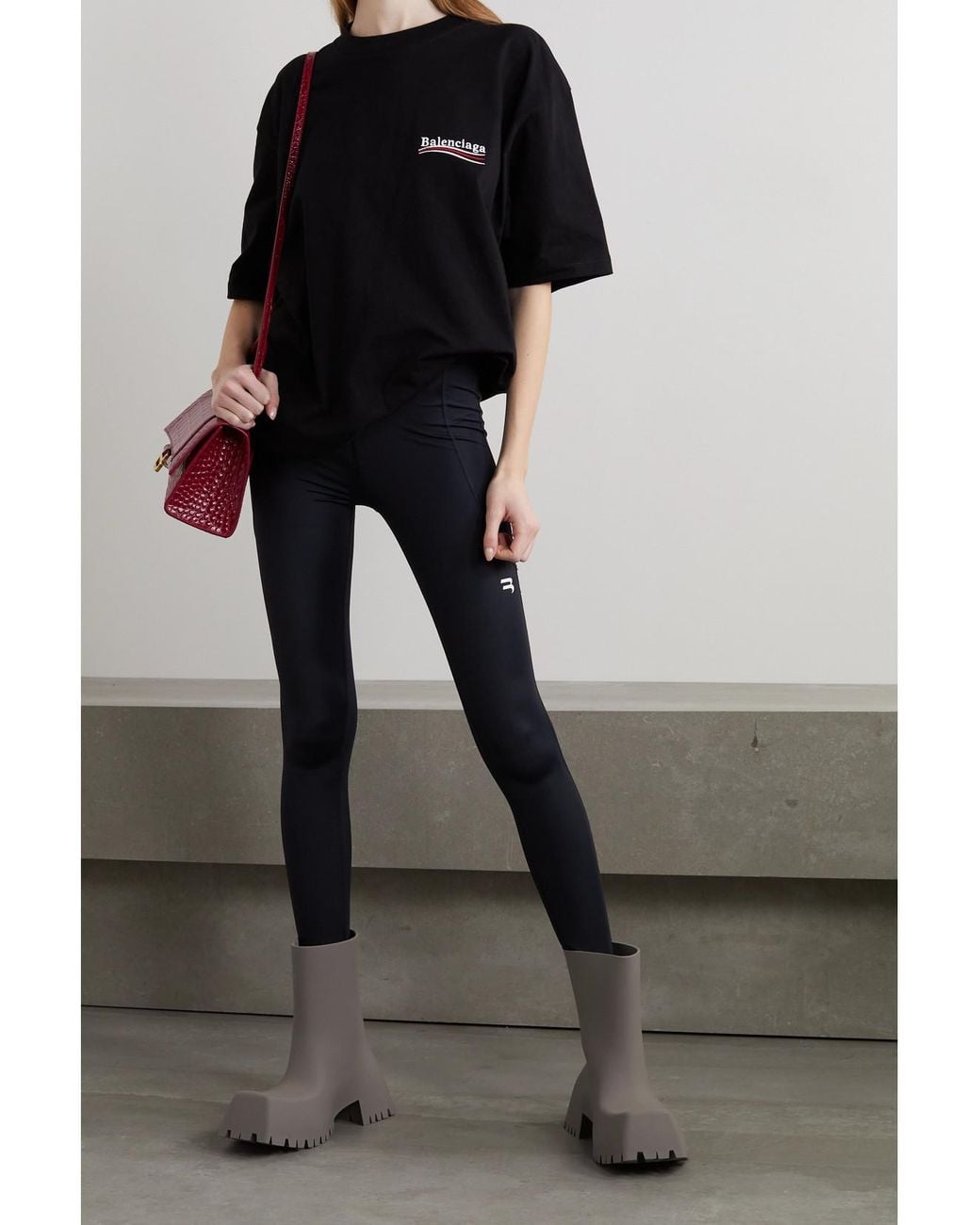 Balenciaga Black Oversized Embroidered Cotton-Jersey T-Shirt