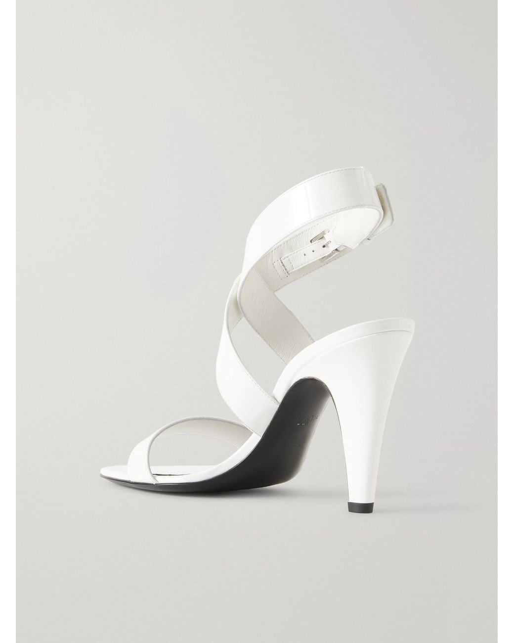 Alaïa White 90 Leather Sandals