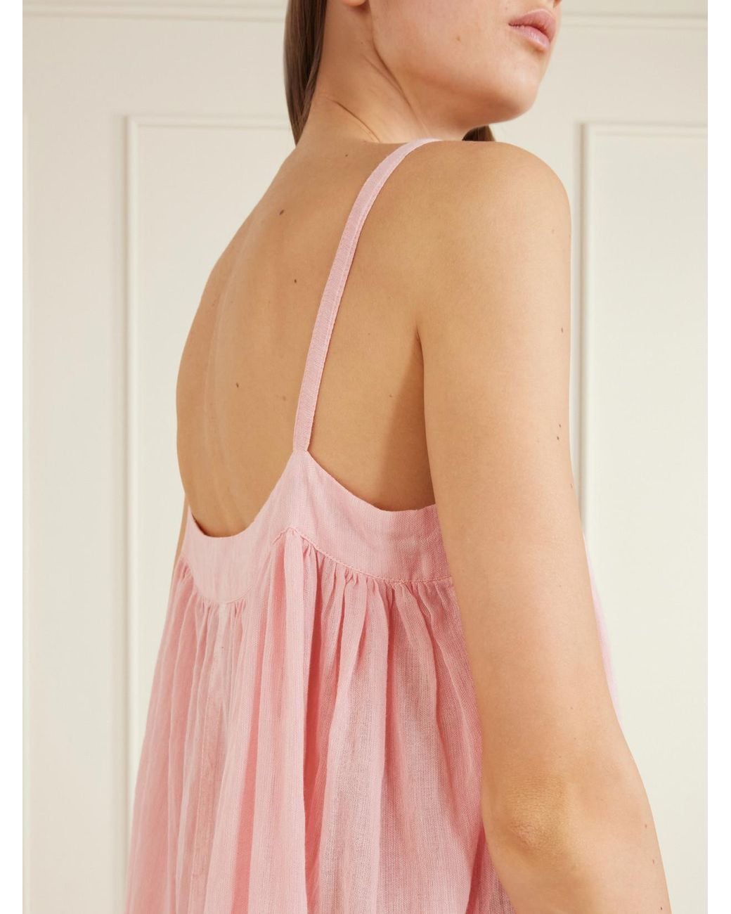 Lemlem Pink Eda Cotton-Gauze Maxi Dress