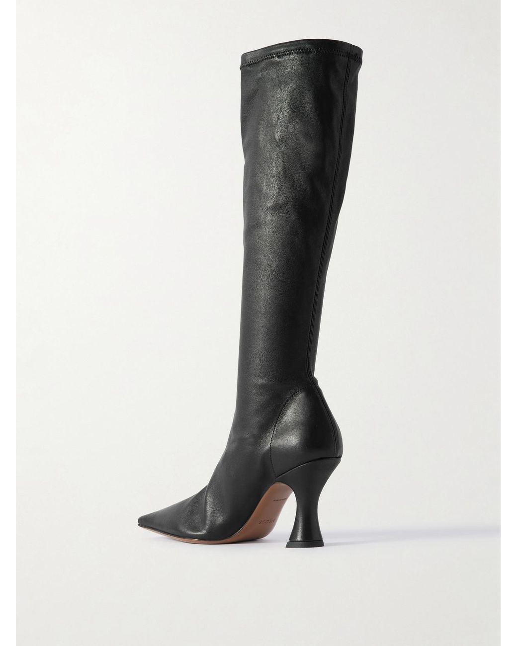 Neous Black Ran Leather Knee Boots