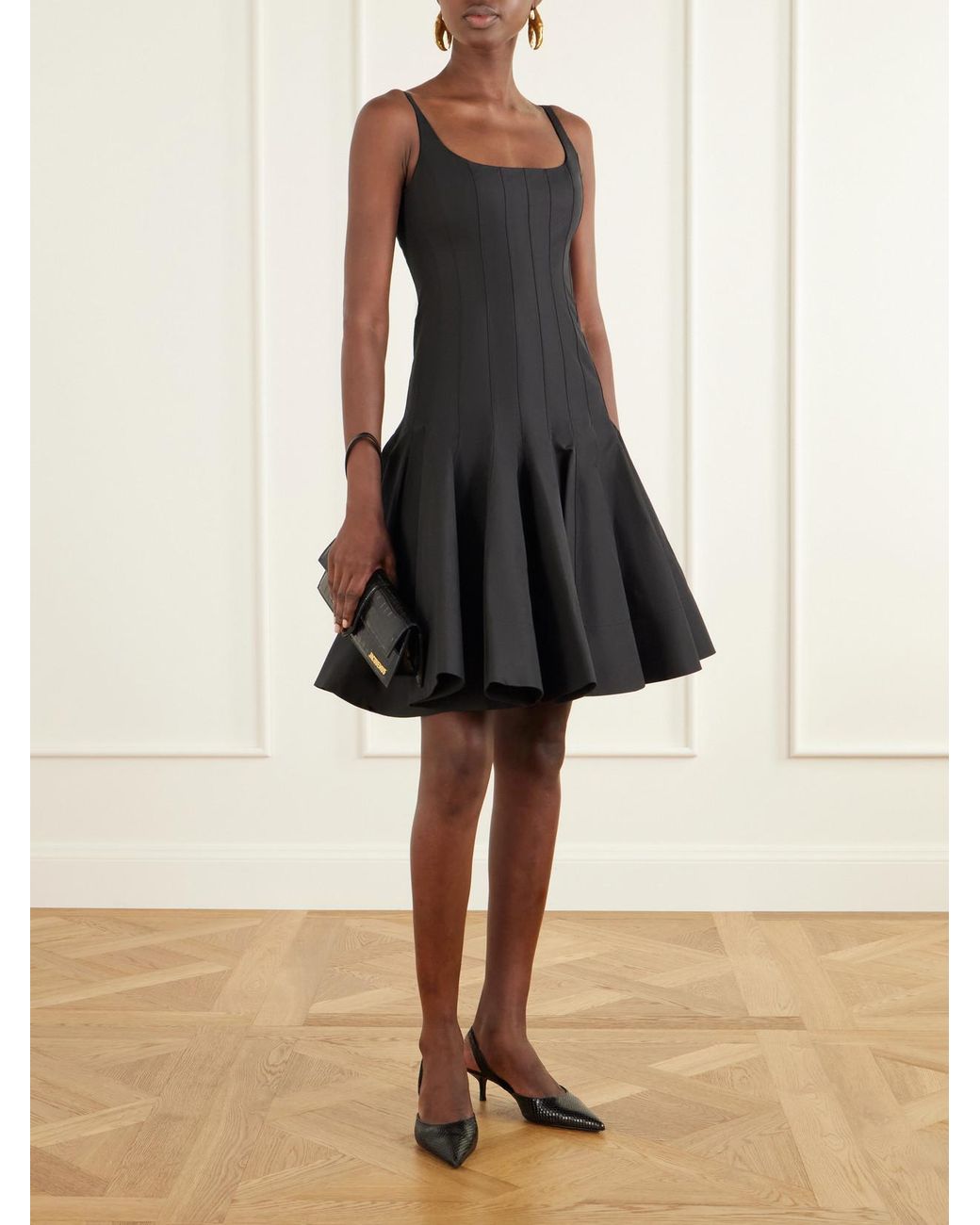 Jacquemus Black La Robe Agave Cotton Mini Dress