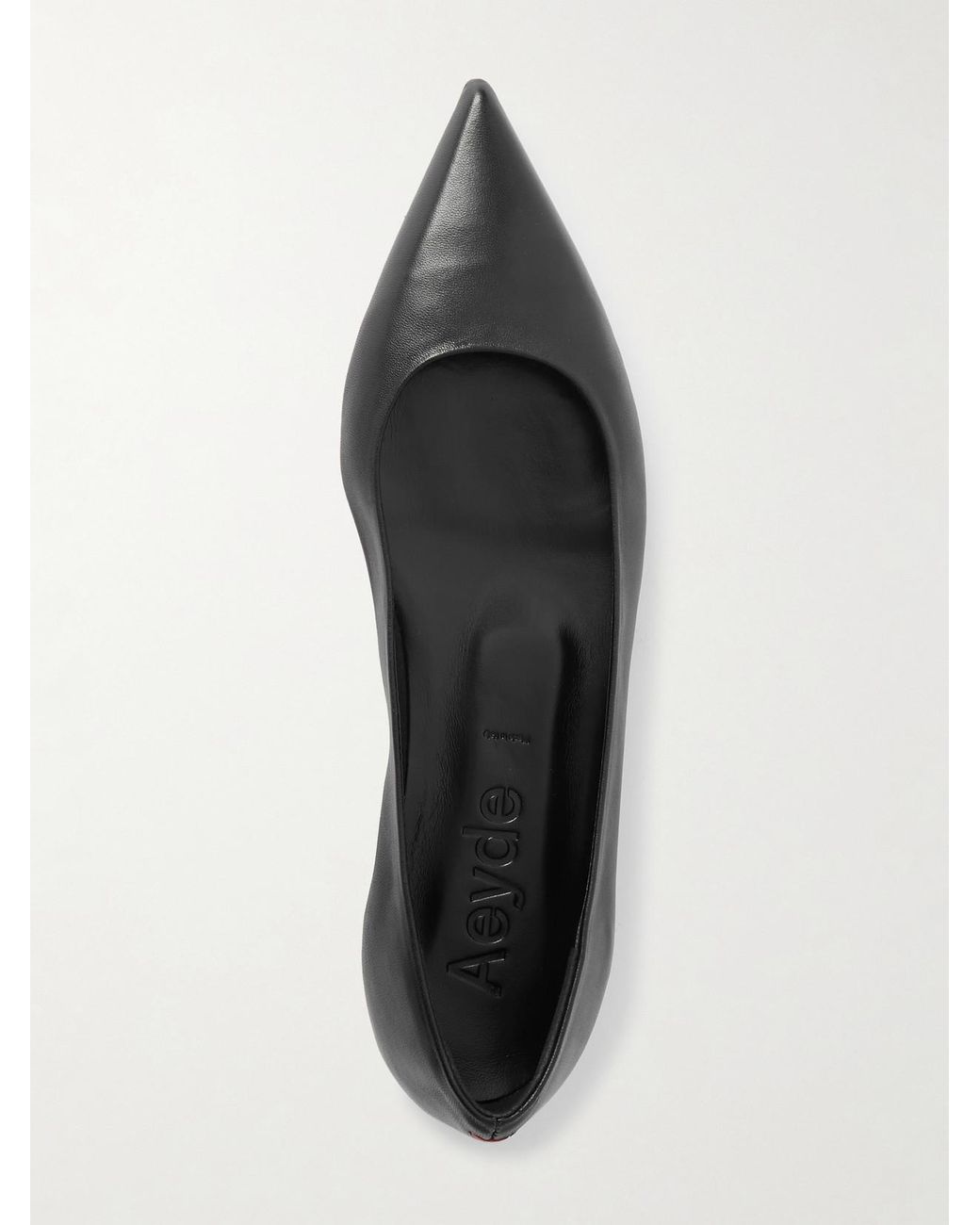 Aeyde White Cassy Leather Point-Toe Flats