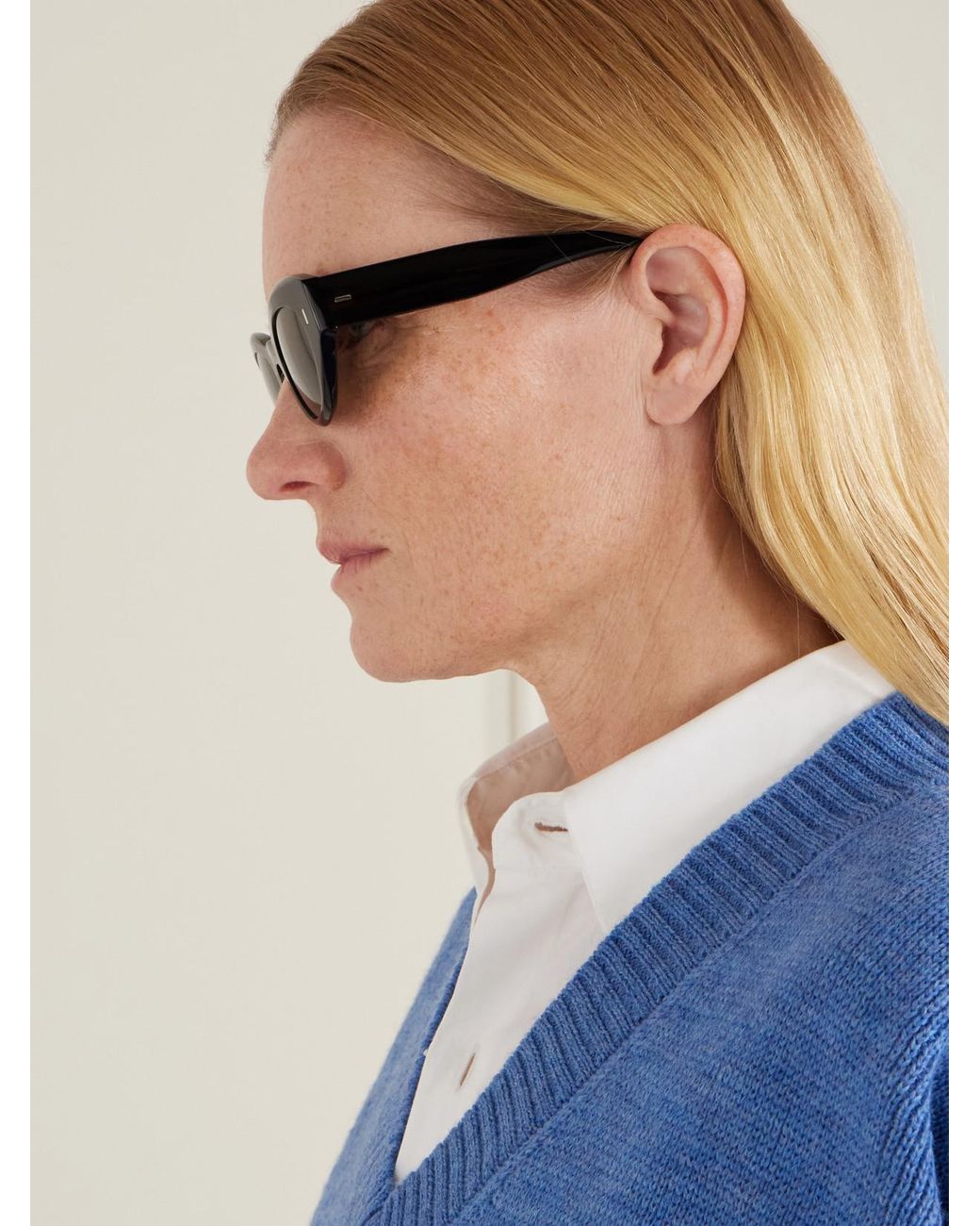 Oliver Peoples Brown Lerrue Cat-Eye Acetate Sunglasses