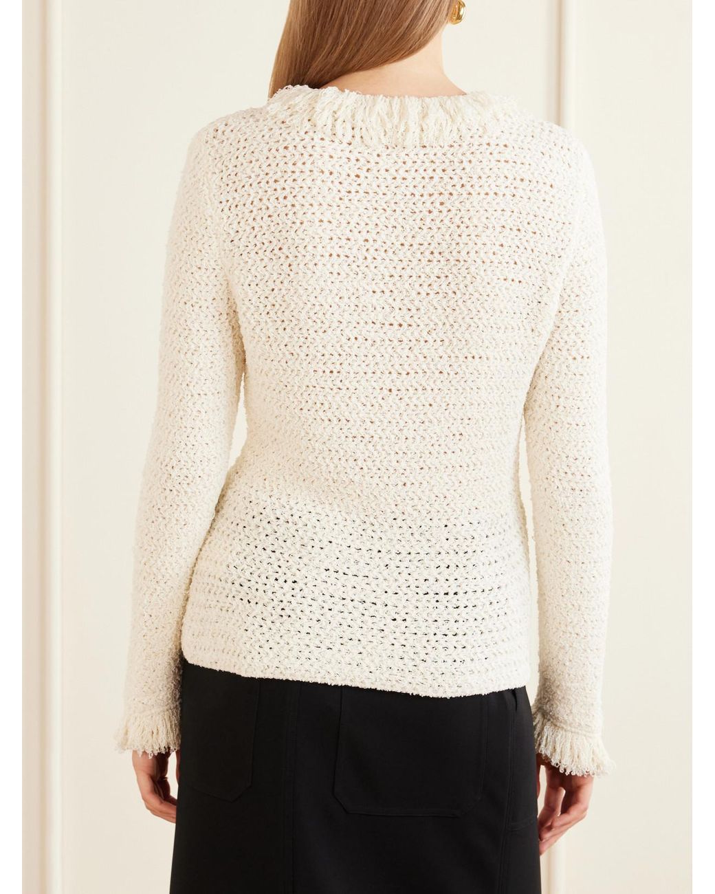 Proenza Schouler Natural Nilo Textured-Jacquard Wool-Blend Cardigan