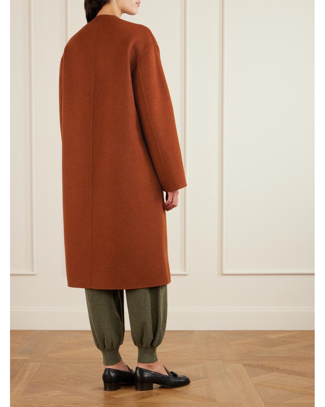 Loro Piana Brown Boris Double-Breasted Cashmere Coat