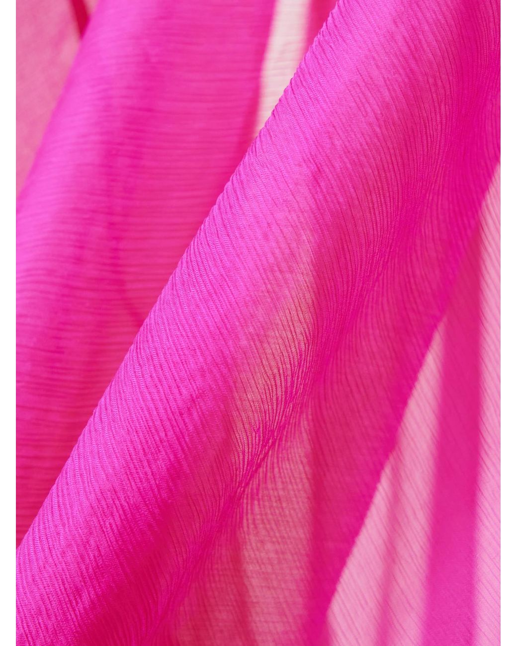 Dries Van Noten Pink Draped Silk-Chiffon Midi Dress