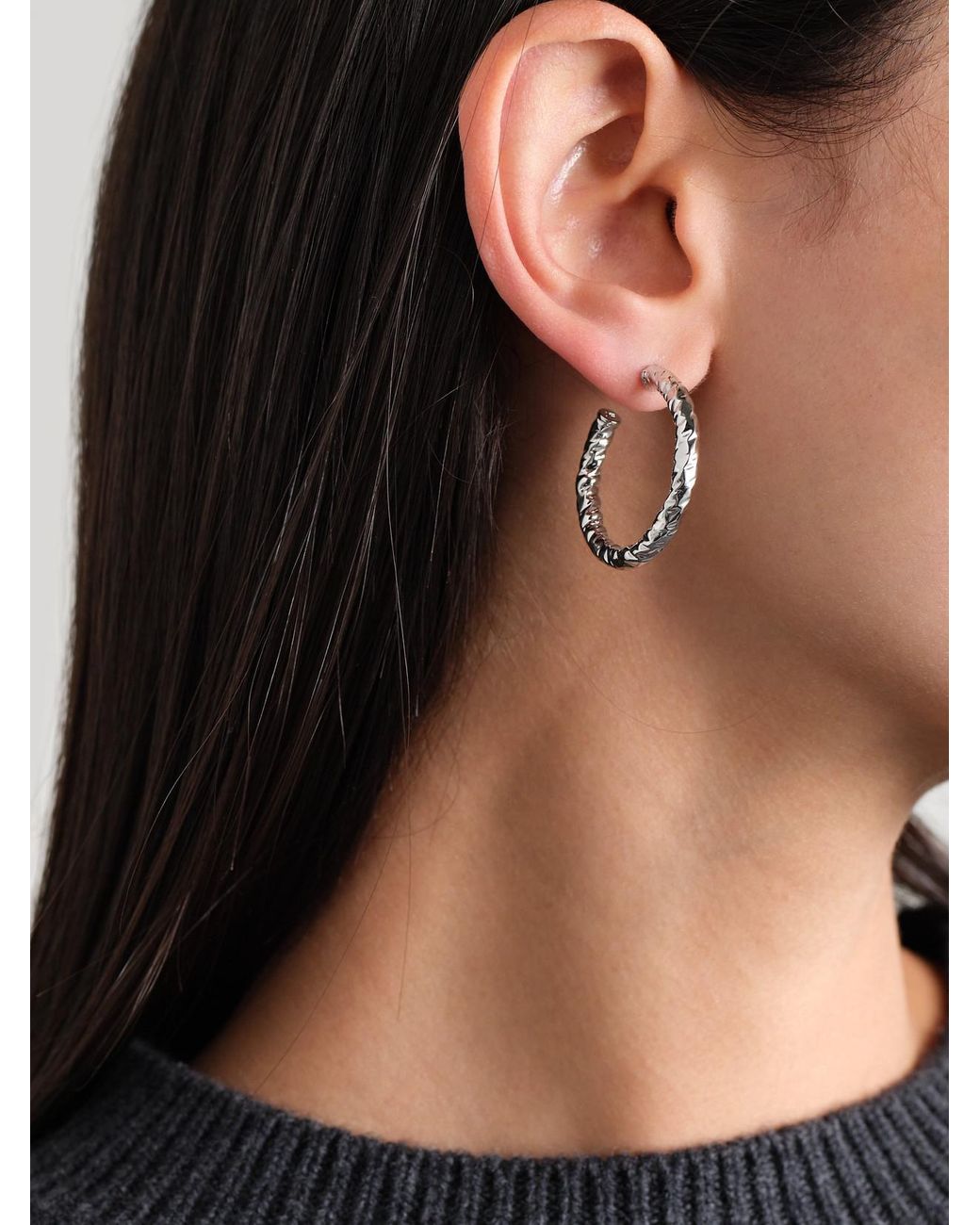 Jennifer Fisher Natural Hailey Mini-Plated Hoop Earrings