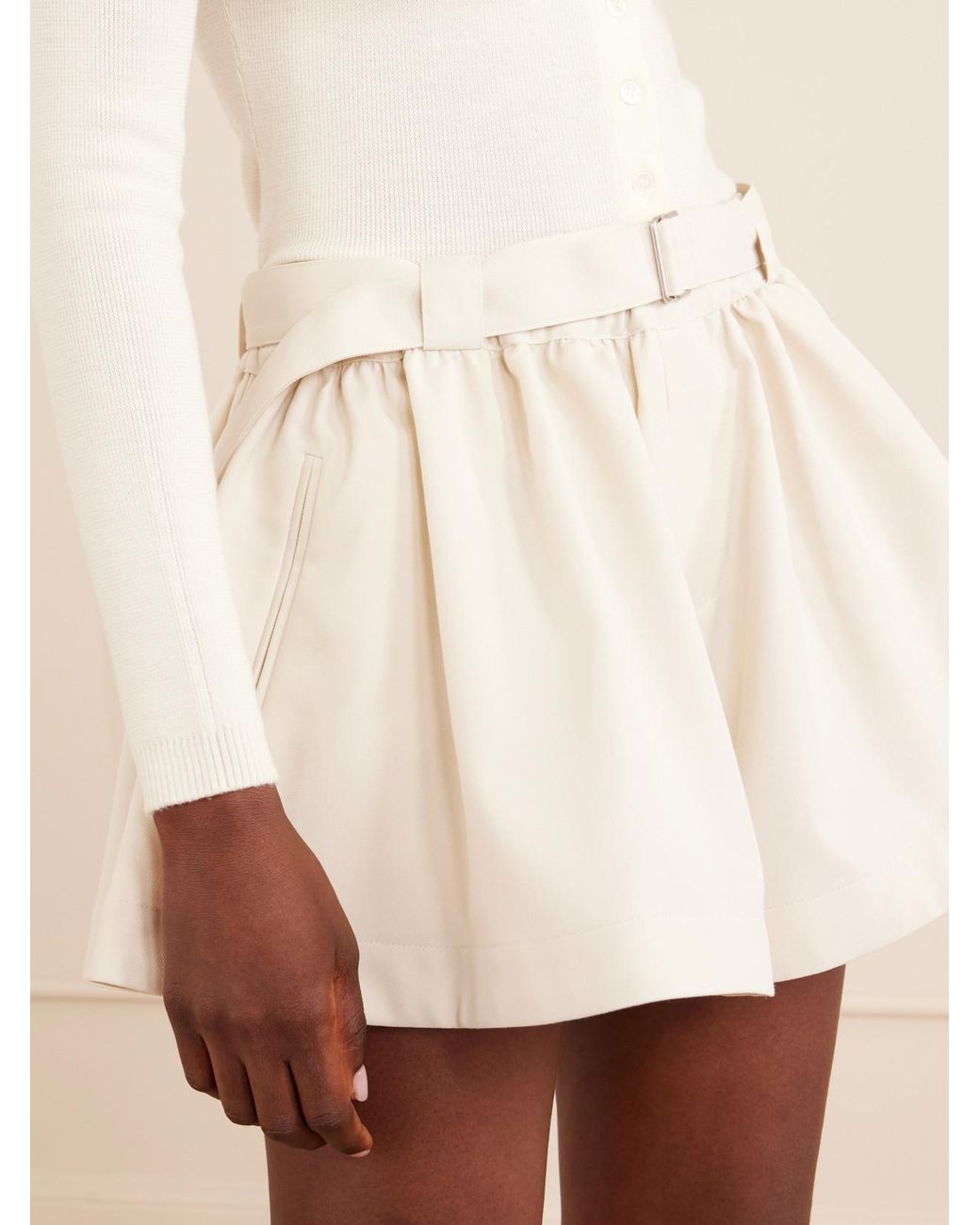 Sea Natural Angelina Belted Pleated Woven Shorts