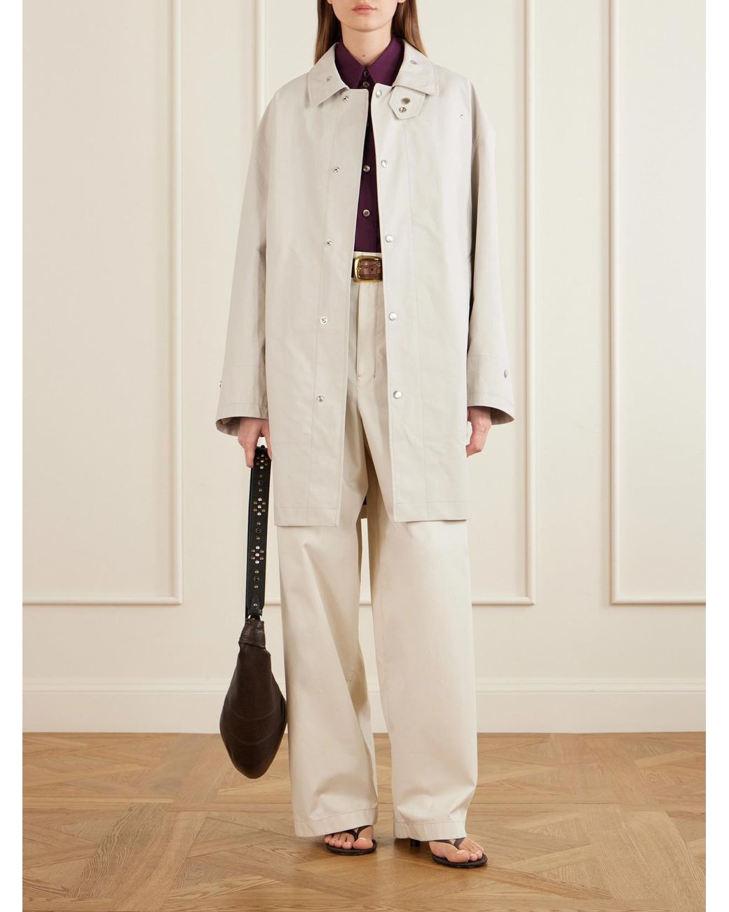 Lemaire White Cotton Chino Wide-Leg Pants