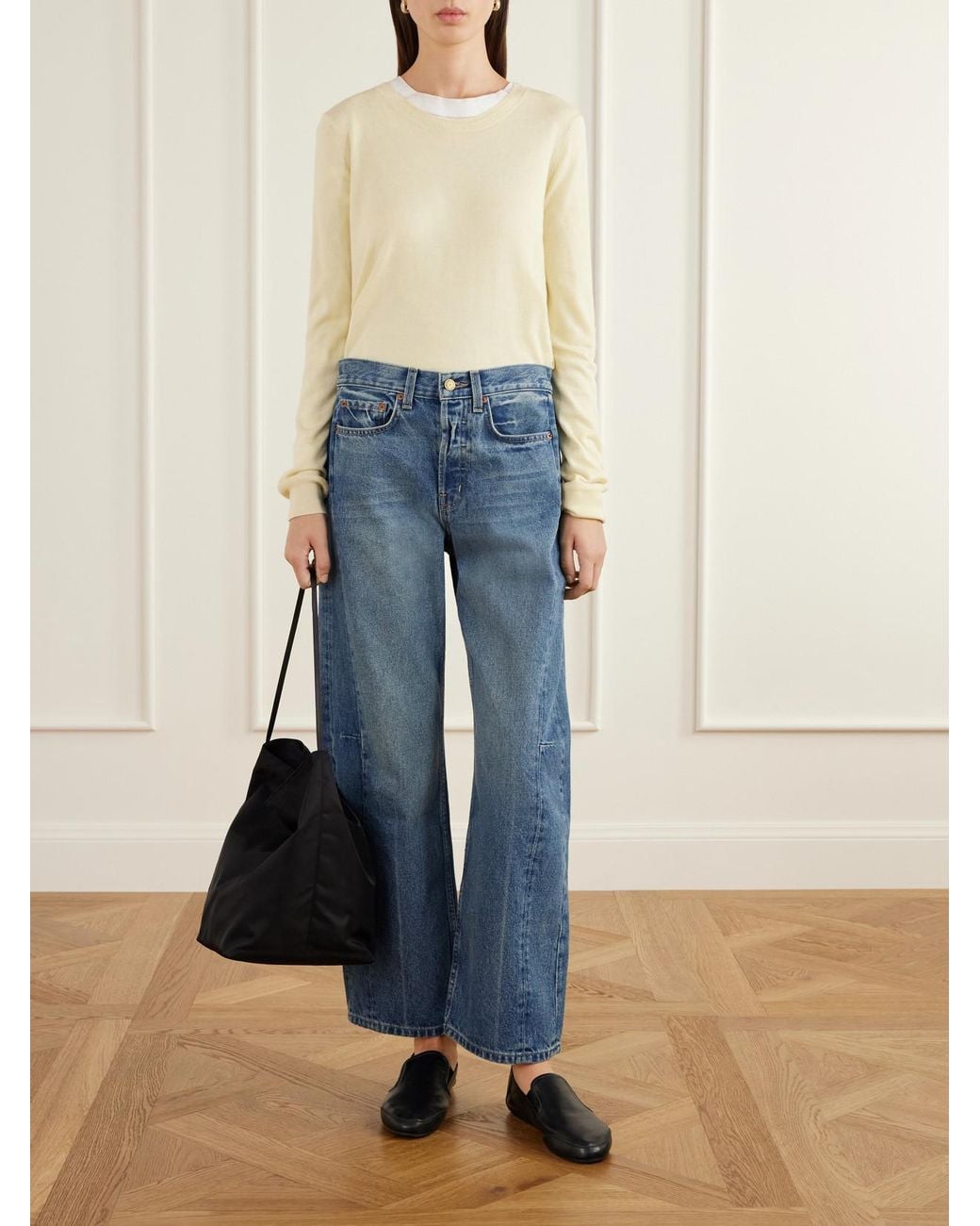 B Sides Blue Slim Lasso High-Rise Wide-Leg Jeans