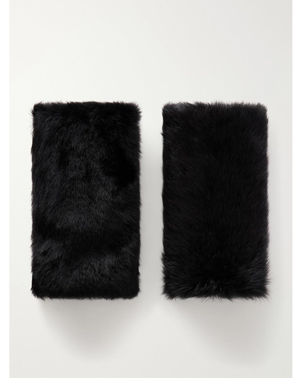 Saint Laurent Black Shearling Gloves