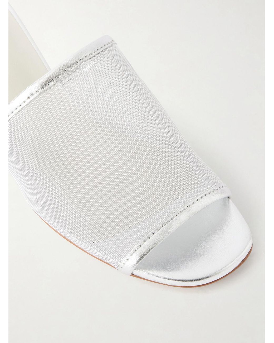 Maryam Nassir Zadeh White 40 Sophie Leather-Trimmed Mesh Sandals