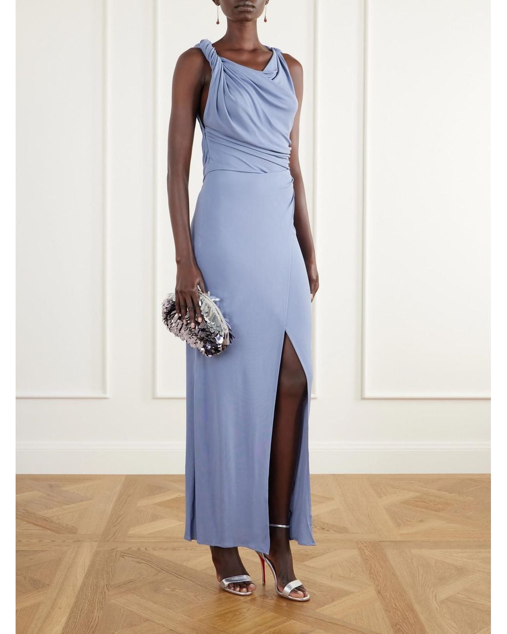 Anya Hindmarch Black Embellished Eyes Sequin-Trimmed Satin Clutch