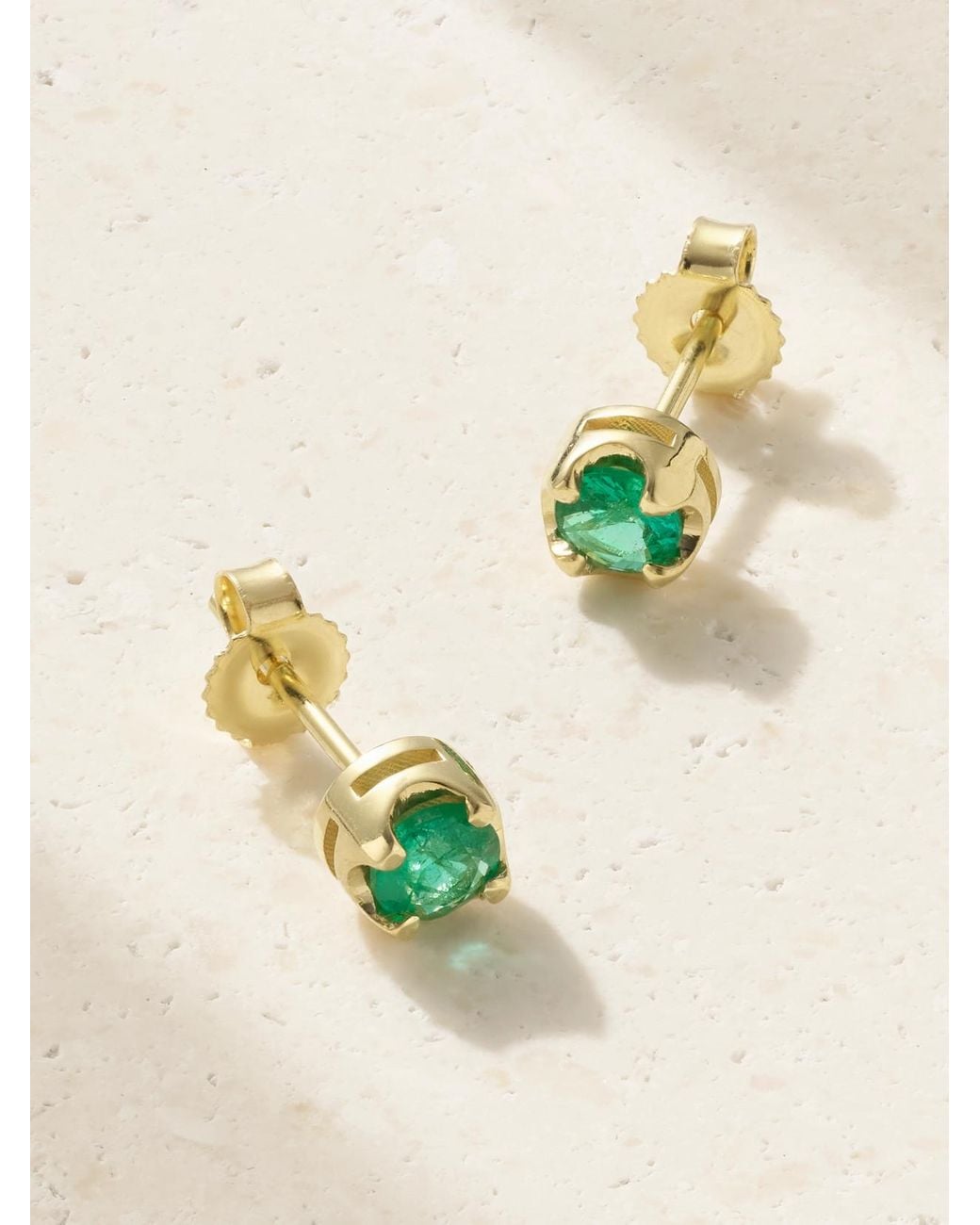 Jennifer Meyer Metallic Small Illusion 18-Karat Emerald Earrings