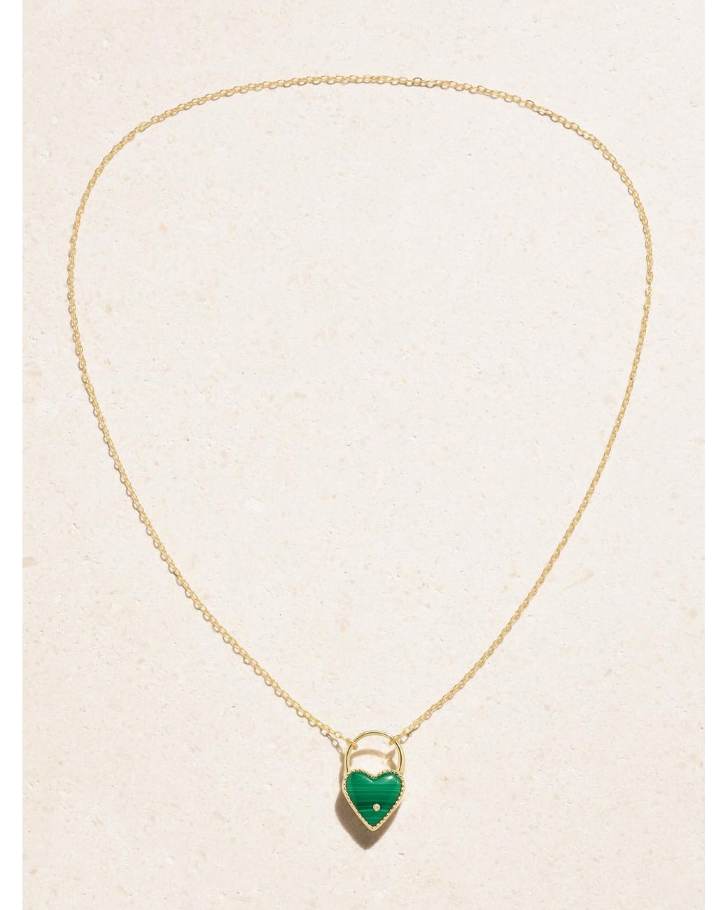 Yvonne Léon Natural 18-Karat, Malachite And Diamond Necklace