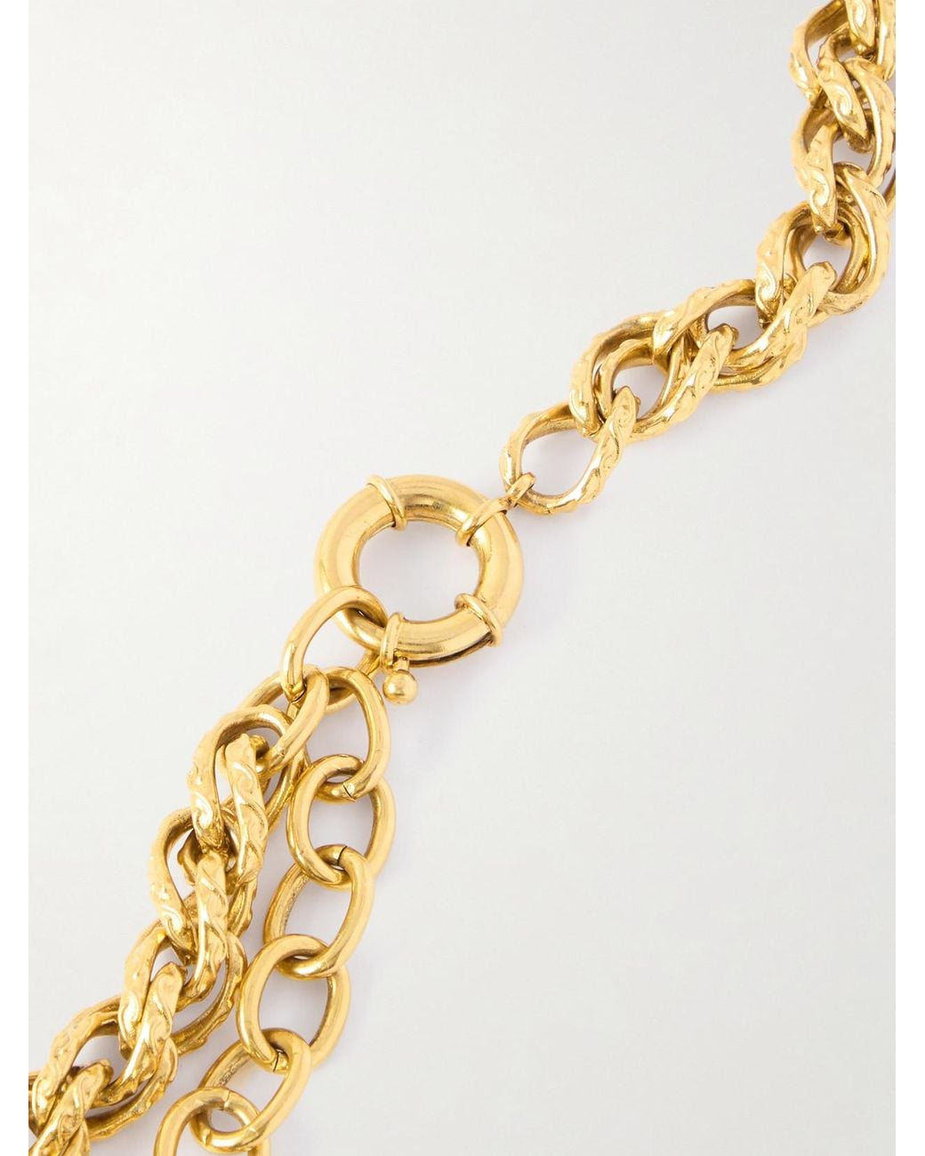 Saint Laurent Metallic Hammered-Tone Necklace