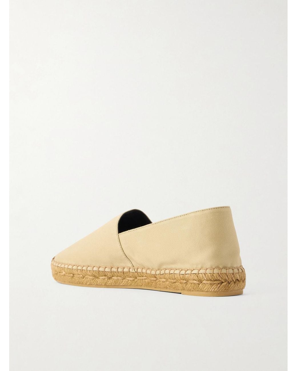 Saint Laurent Natural Embroidered Canvas Espadrilles