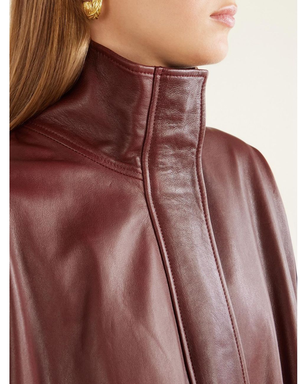 Arma Red Paula Full-Grain Leather Jacket