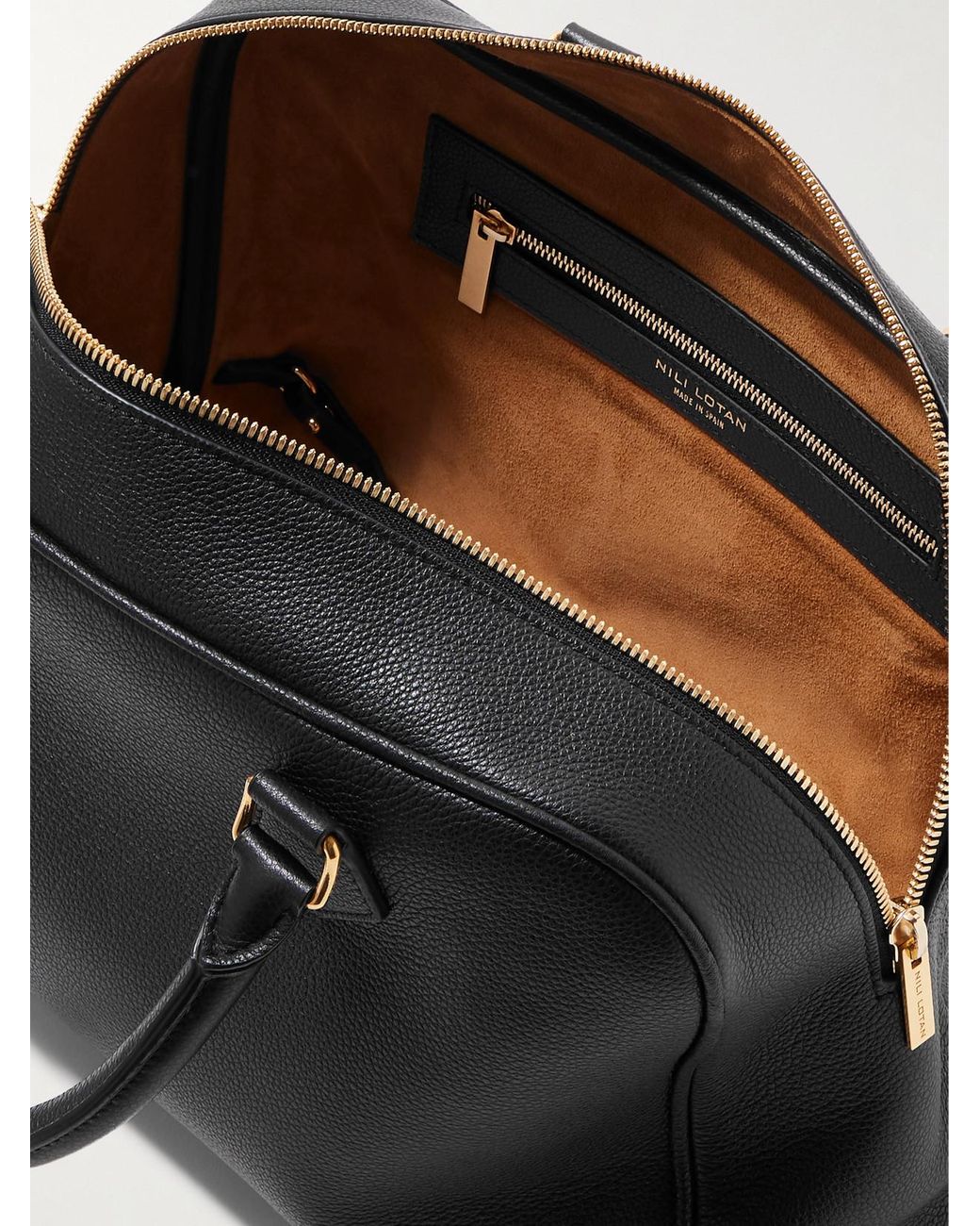 Nili Lotan Black Jaclyn Textured-Leather Tote