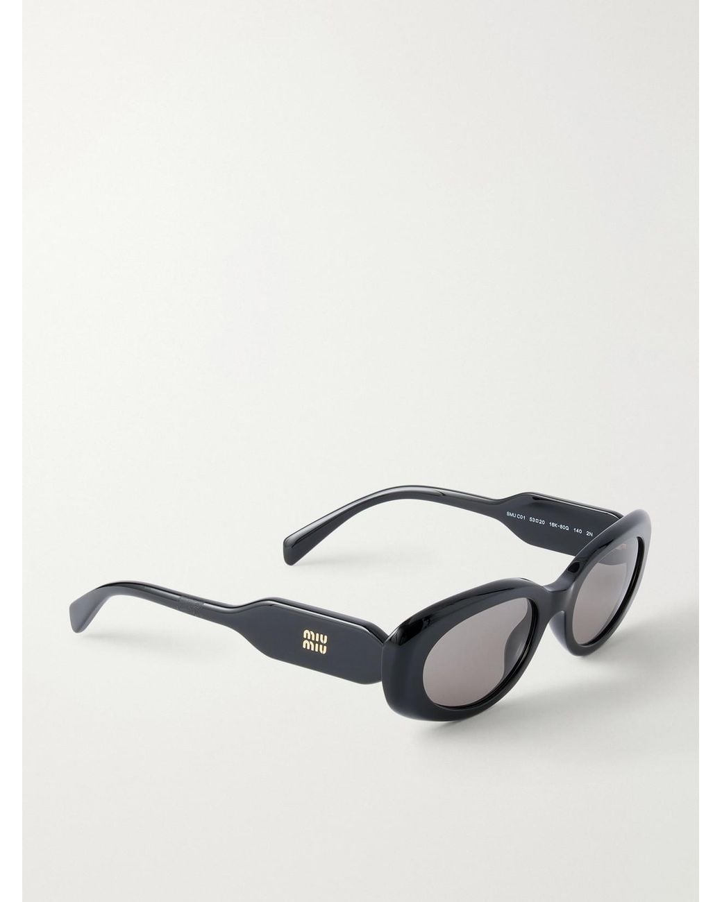 Miu Miu Black Round-Frame Acetate Sunglasses