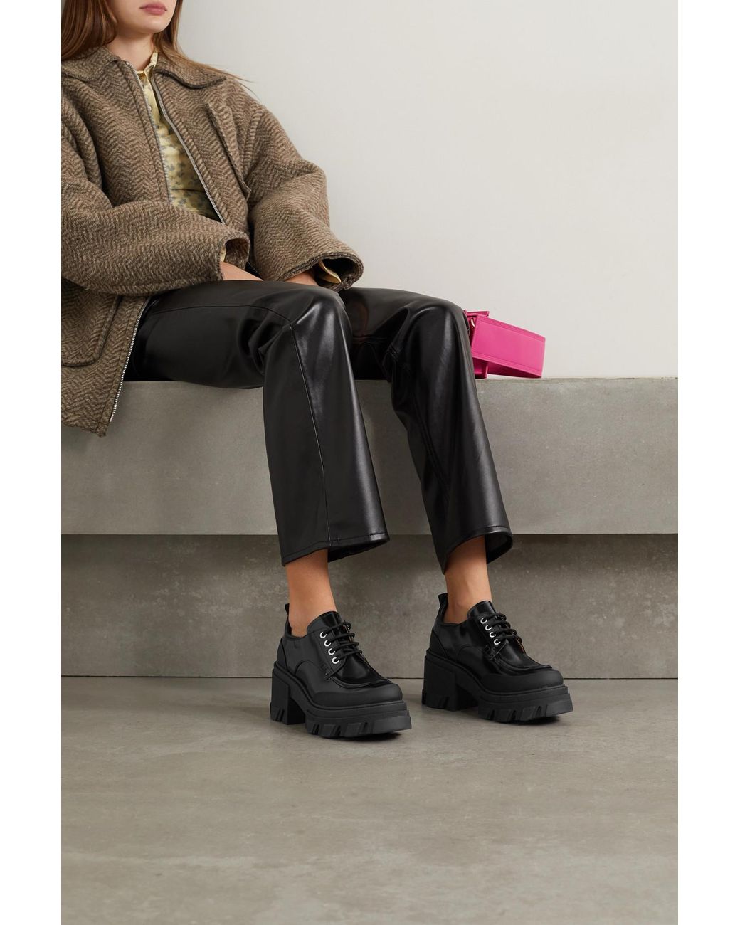 Ganni Derby Rubber-trimmed Patent 