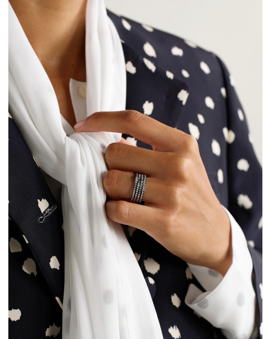 Repossi Antifer 14-Karat Blackened Diamond Ring